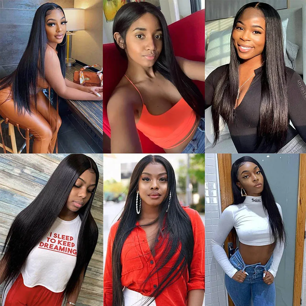 ALOT бразильские прямые человеческие волосы с текстурой Remy Grade 100% объемные