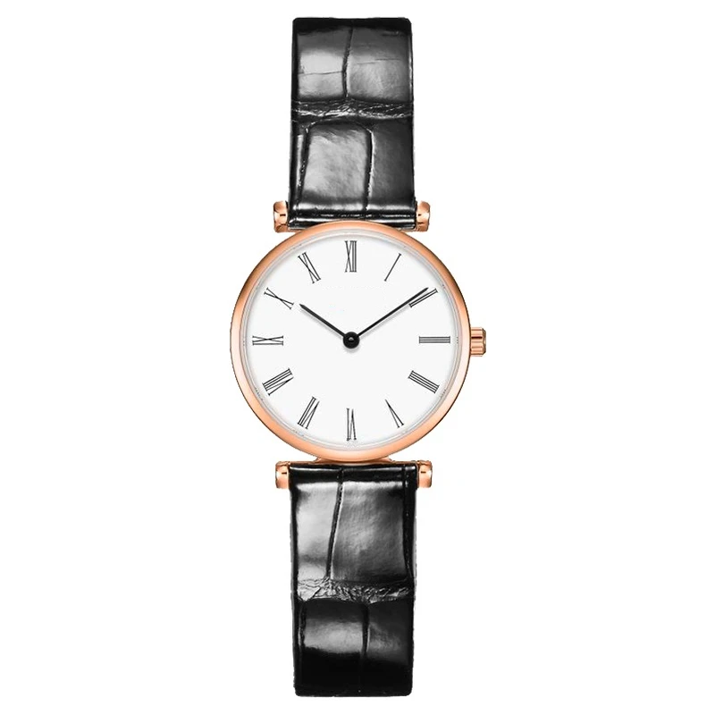 

Новые женские спортивные кварцевые часы серии Jialan, женские наручные часы цвета розового золота, белого циферблата, черного кожаного сапфир...