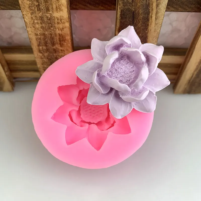 Lotus Shape Silicone Candle Mold DIY Flower Soap Resin Plaster Mould Chocolate Cake Ice Making Set Home Decor Mother's Day Gifts