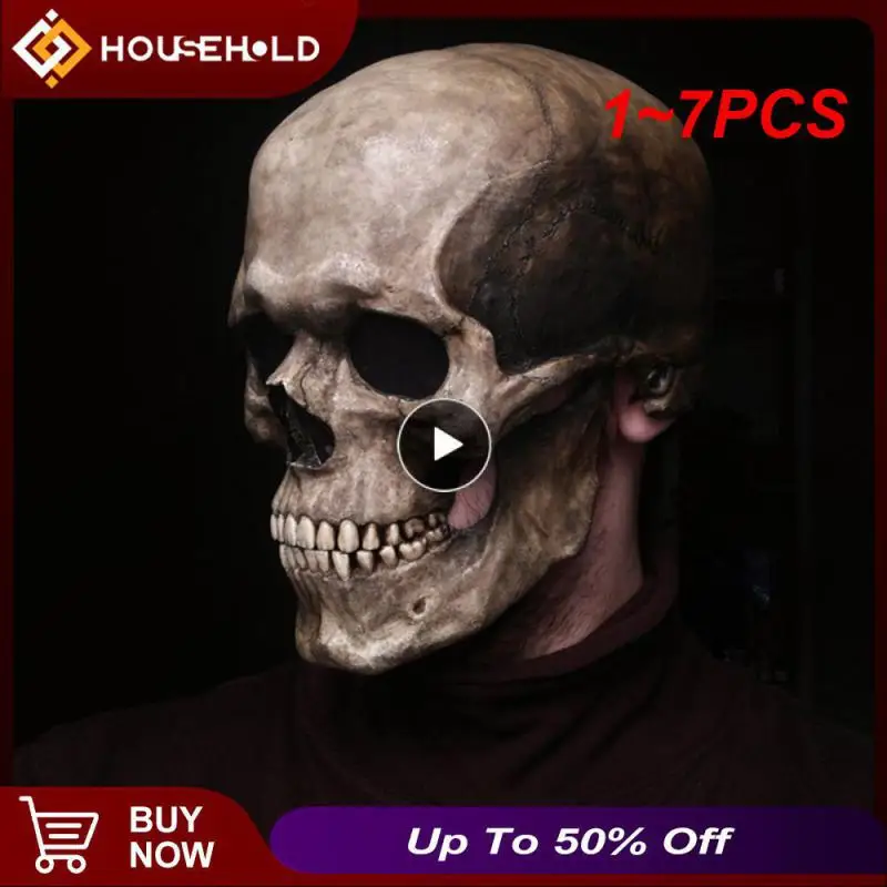 

1~7PCS Full Head Skull Mask Skeleton Mask Halloween Costume Horror Evil Call Of Duty Mask Cosplay With Movable Jaw Helmet