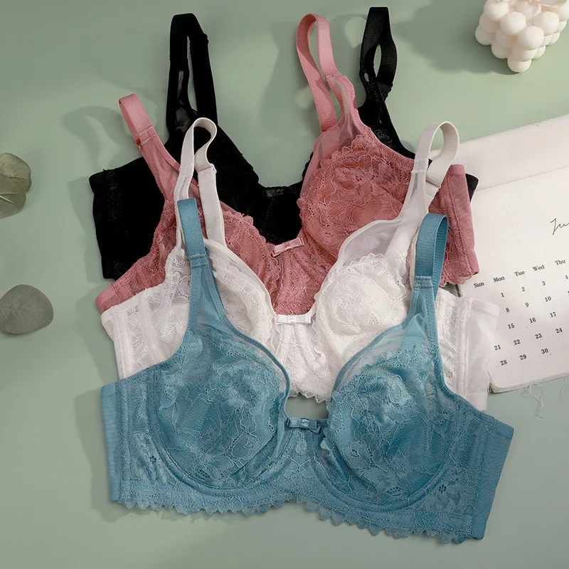 French sexy lace Bra For Women Thin cup Push Up seamless cartilage Bras Elegant underwear Lingerie Brassiere