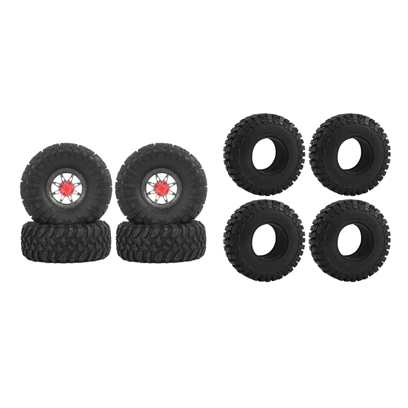 

4Pcs 1.9 Beadlock Wheel Rim and Rubber Tires Set with 4PCS 110MM 1.9 Wheel Tire for 1/10 RC Crawler Car Axial SCX10