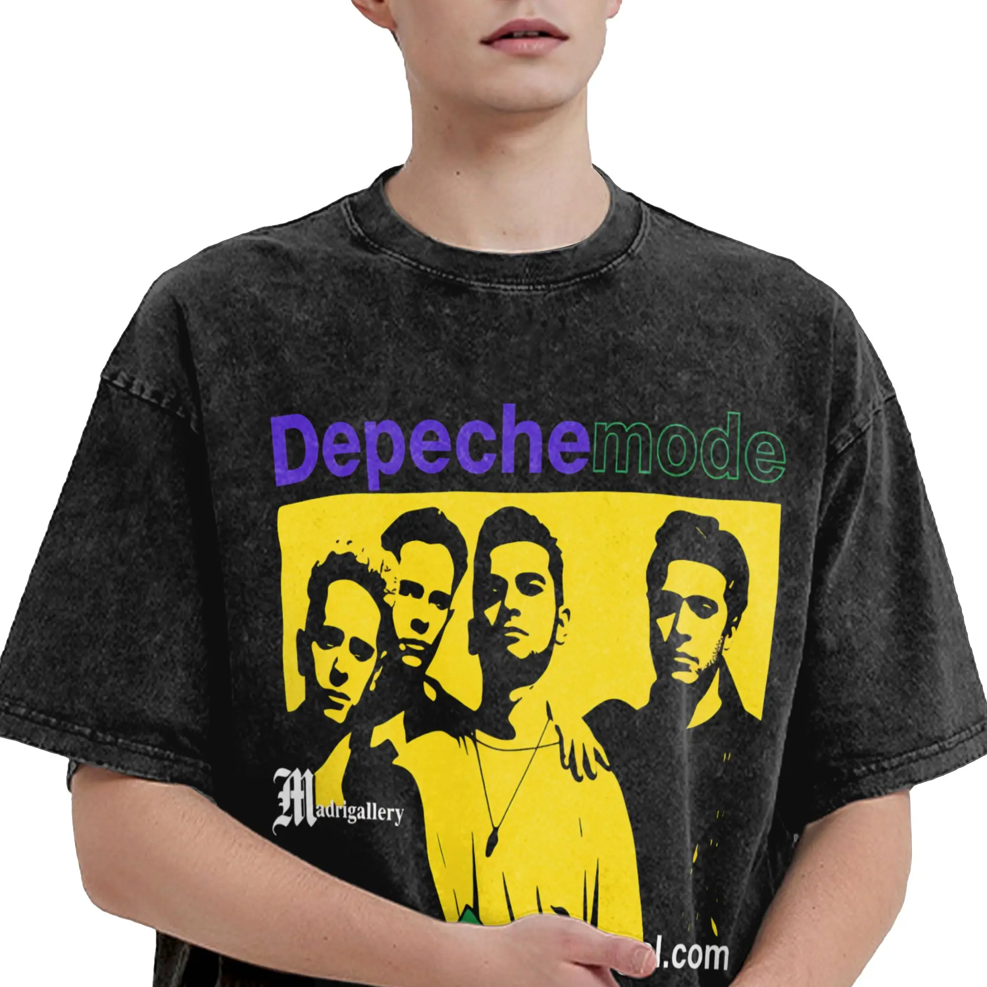 Фото Черная футболка Depeche Mode Celebration, летняя уличная одежда, повседневные футболки в стиле Харадзюку для мужчин, свободные футболки с короткими рукавами №4