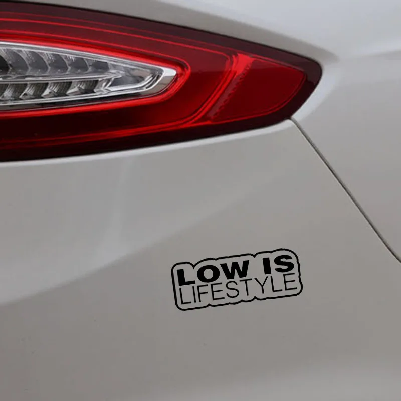 Car Stickers LOW IS LIFESTYLE Interesting PVC Decoration Accessories Creative Waterproof Black/white 14cm*5cm |