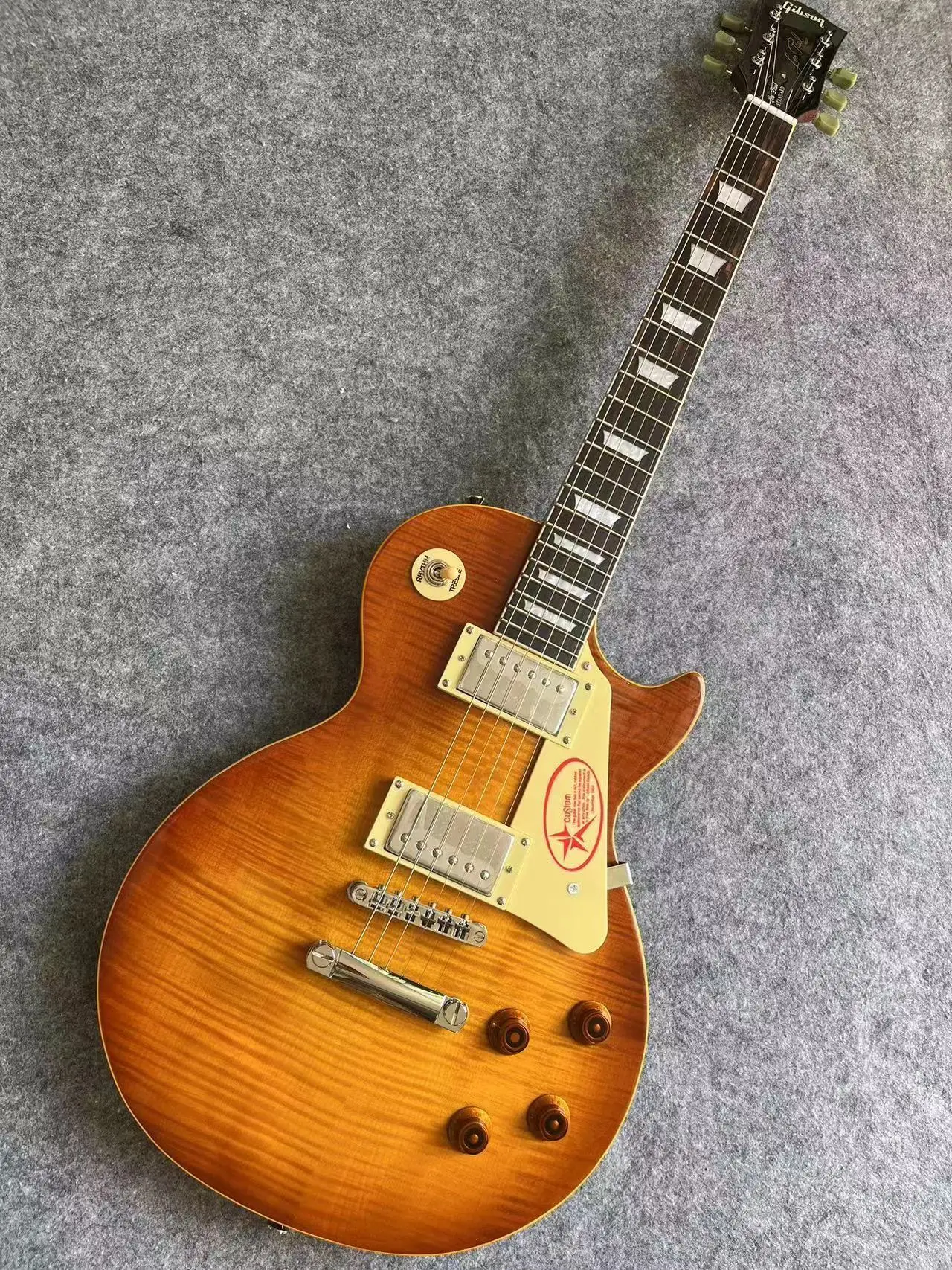 

Send in 3 days Flame Maple Top G Les Standard Brown LP Paul Electric Guitar in stock