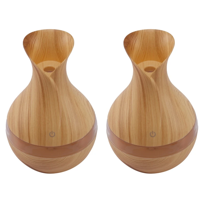 

2X 300Ml Ultrasonic Air Humidifier Aroma Essential Oil Diffuser 7 Color Changing LED Lights for Office Home Light Color