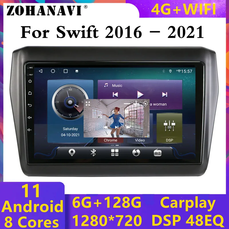 Автомобильный радиоприемник DSP 8 ядер 4G Carplay Стерео Авторадио для Suzuki Swift 2017 - 2021