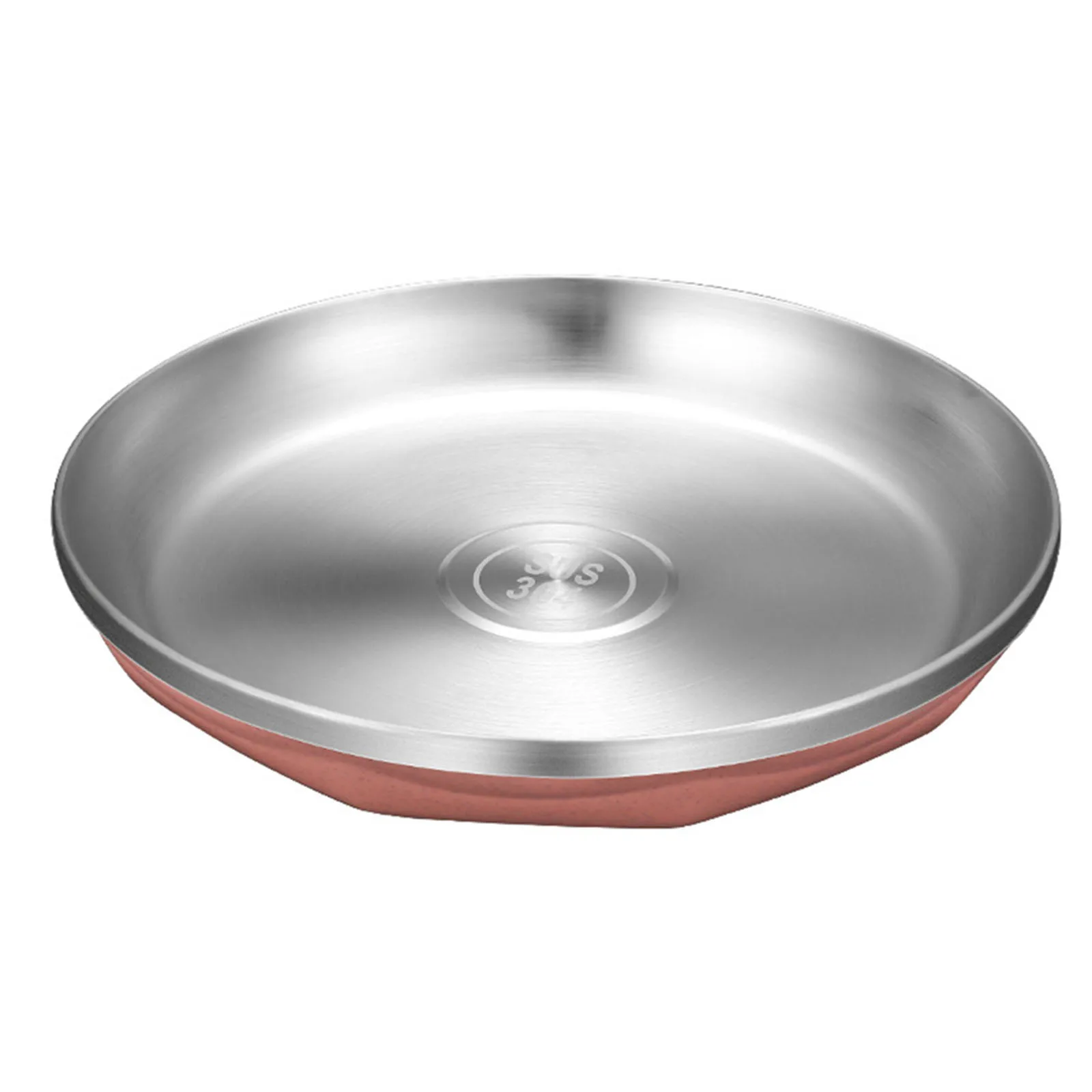 

20CM Stainless Steel Round Dinner Plate Dessert Feeding Serving Dishware Barbecue Tray Salad Steak Plate Dish Plate Wholesale