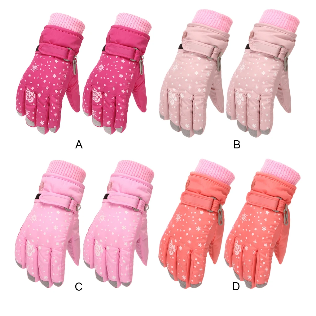 

1 Pair Children Skiing Glove Warm-keeping Portable Ski Wind-proof Gloves Mittens Equipment Outdoor Bicycles Riding Red