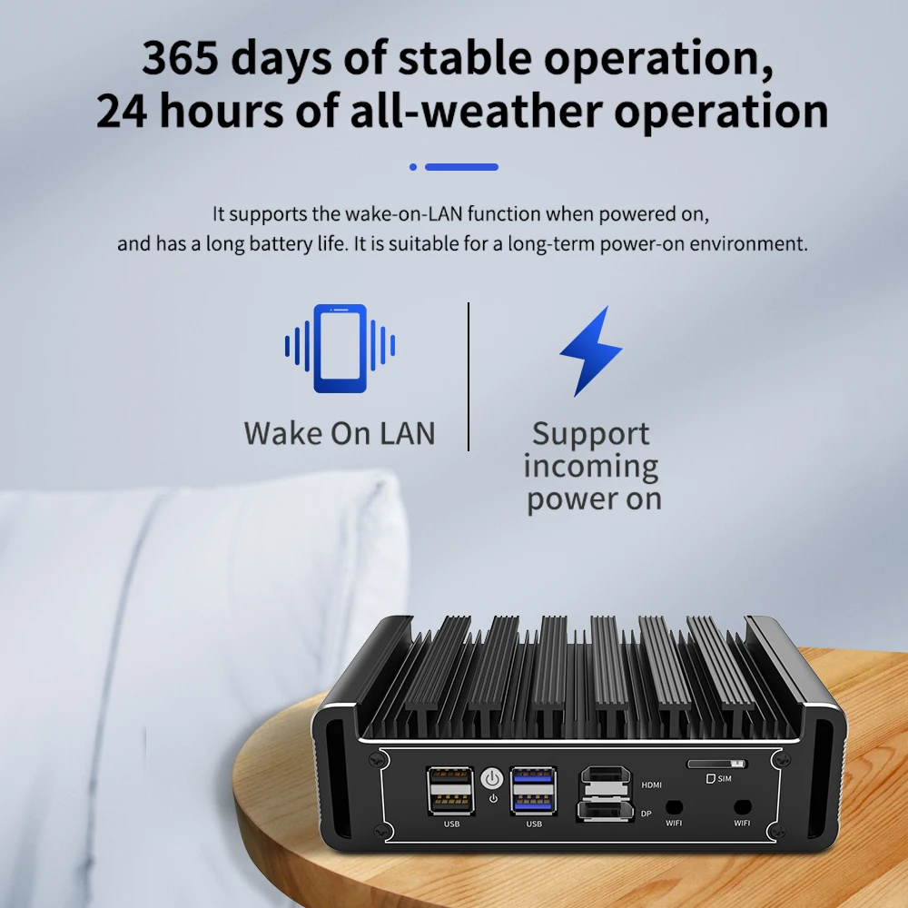 Soft Router Intel i225/i226 2.5G N5105 Fanless Mini PC 2xDDR4 NVMe 4xLAN VGA pfSense OPNsense Firewall VPN Server |
