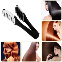 natural ceramic plywood straightening comb brush clamp fibre styling hair care tools hair double sided hairdressing