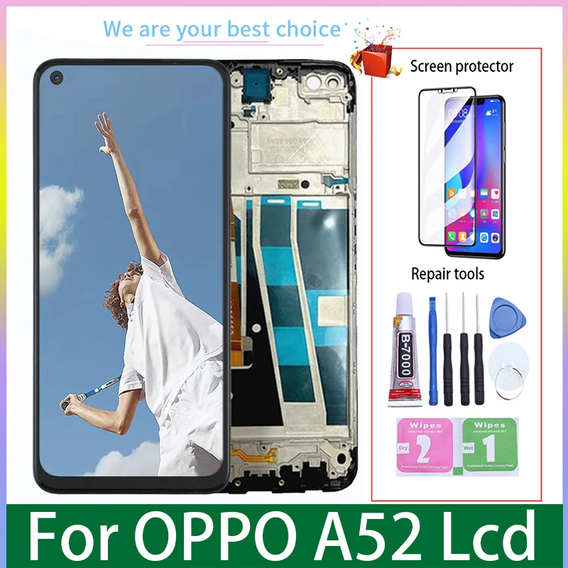 Оригинальный ЖК-дисплей 6,5 дюйма для OPPO A52 с рамкой Стандартная замена CPH2061 CPH2069