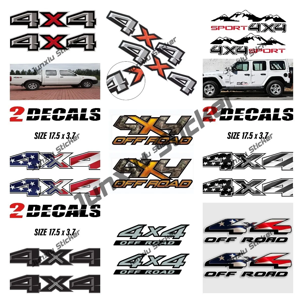 

Спортивные наклейки в виде гор 4x4, 2 шт., боковые автомобильные виниловые наклейки для кузова, двери, декор для внедорожника, грузовика, внедорожника, стикеры, аксессуары