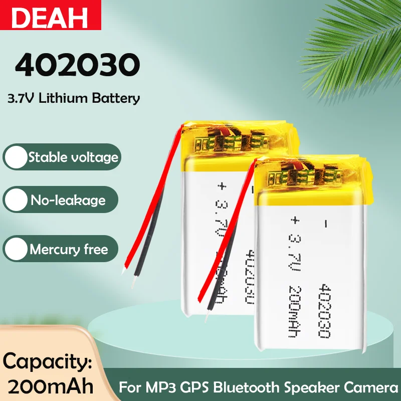 1-2 шт. литий-полимерная аккумуляторная батарея 3 7 в 200 мАч 402030 для GPS MP3 MP4
