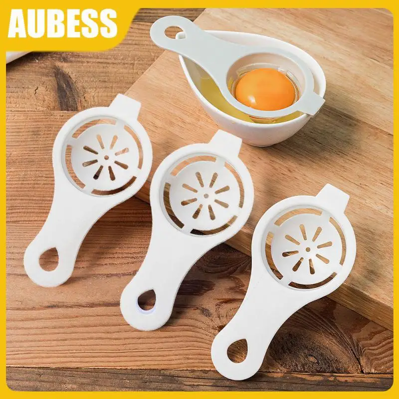 

Mini Plastic Separates Sieve Convenient Eggs Tool Household Egg Spoon Kitchen Accessories White Kitchen Baking Egg Filter New