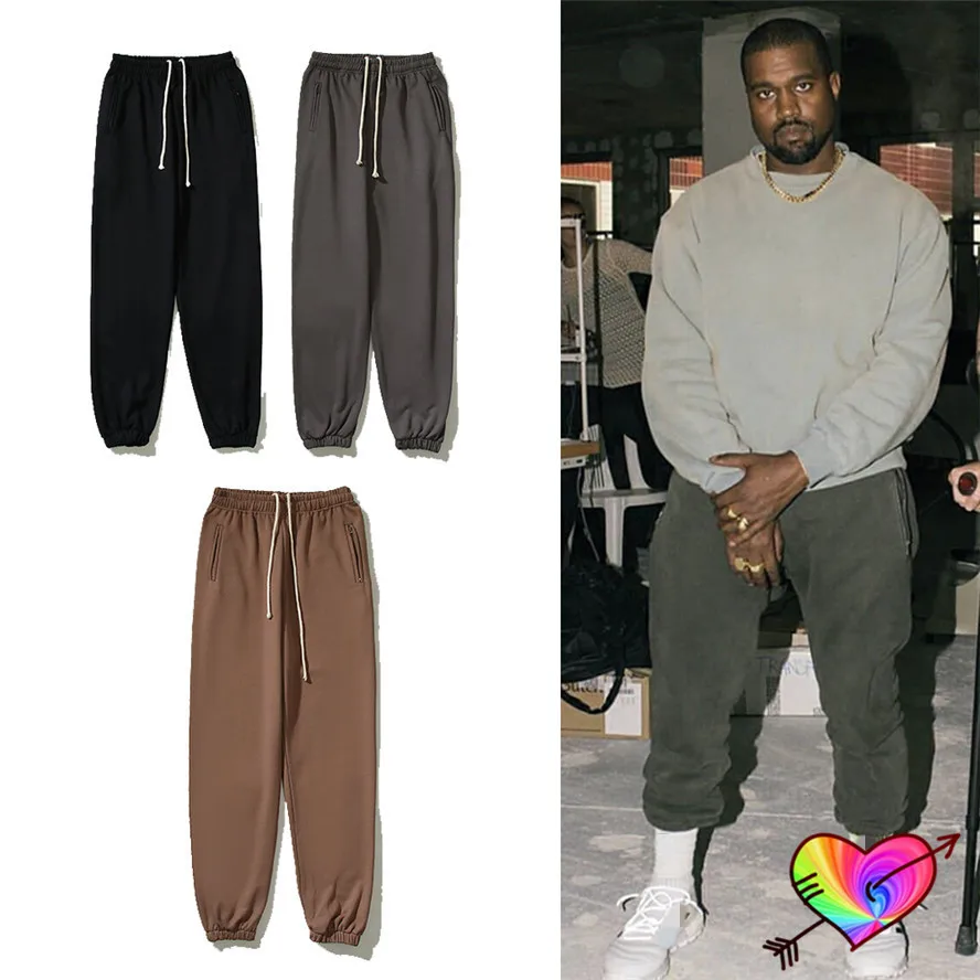 

2022 Hip Hop Season 6 Pants Men Women Kanye West Sweatpants Terry Cotton Inside Tag Label Ye Pants Drawstring Trousers