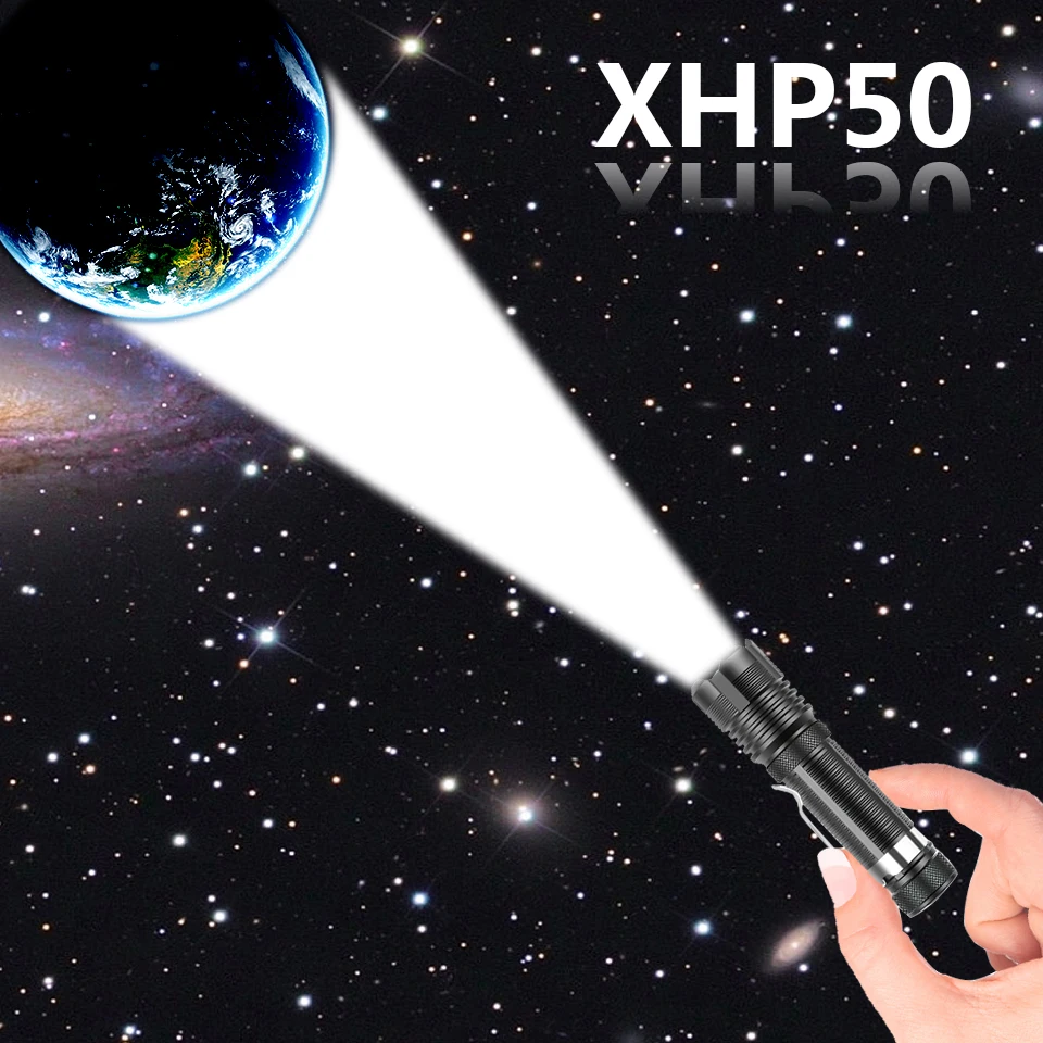 Суперъяркий мини-фонарик XHP50.2 на 10 000 лм светодиодный фонарик с алюминиевым
