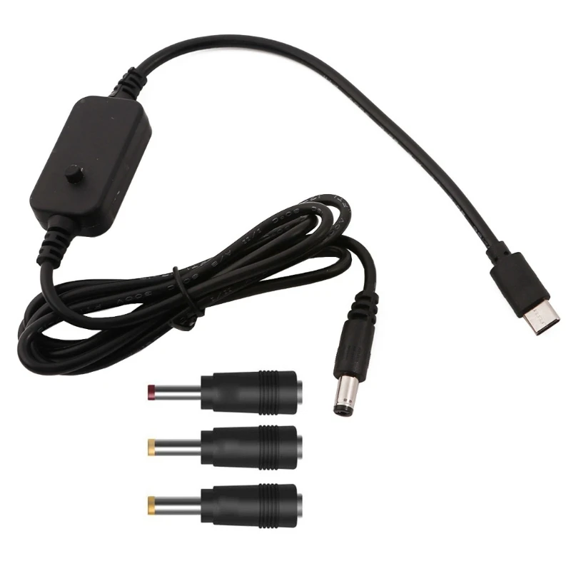 

USB C to 2.5x0.7mm,3.5x1.35mm,4.0x1.7mm 5.5x2.1mm 5V 9V 12V 15V 20V Power Cable