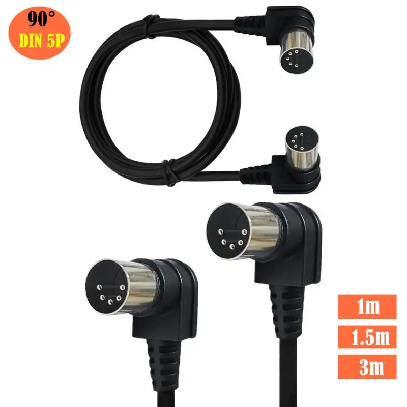 

Din 5Pin 90 Degrees Elbow Cable DIN Plug 5Pin Male to Male Plug Extension Cord Line MIDI Cable din-5pin Adapter