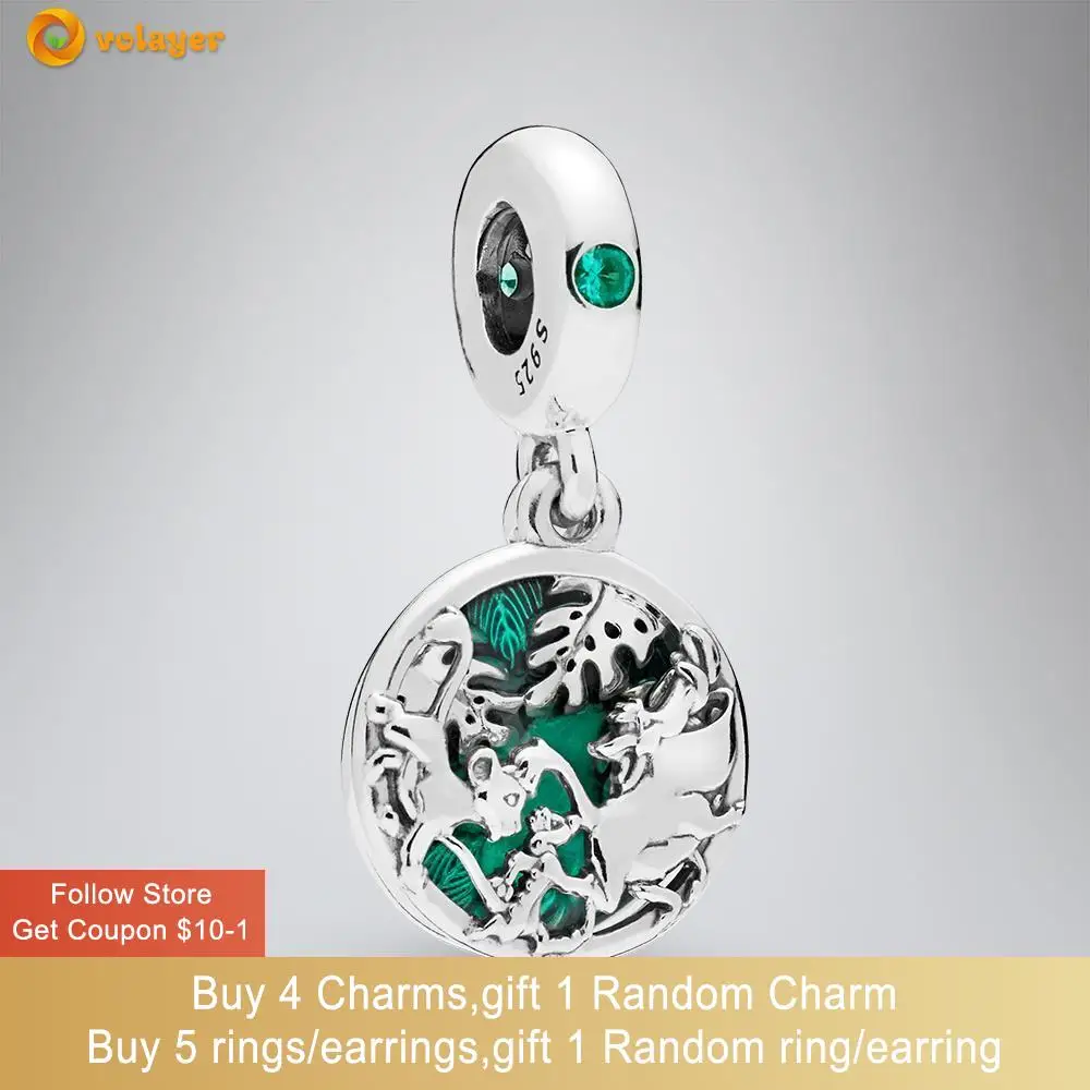 Volayer серебряные бусины 925 пробы Pumbaa и Timon подвески подходят для оригинальных