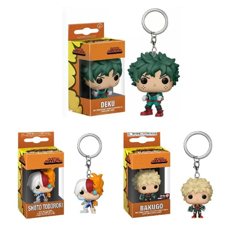 

Anime My Hero Academia Cartoon Figure Keychain Deku Bakugo Todoroki Shoto Funny Keychain Pendant Collection Model Toys Gifts