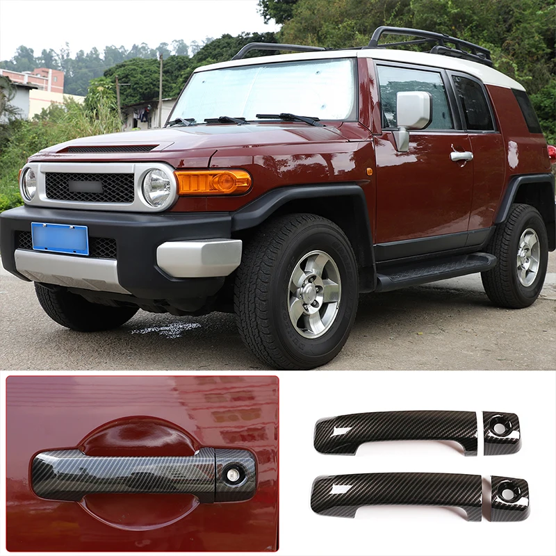 

For Toyota Fj Cruiser 2007 -2021 High -Quality Abs Carbon Fiber Texture Car Outer Door Handle Cover Trim Auto Accessories Sticke