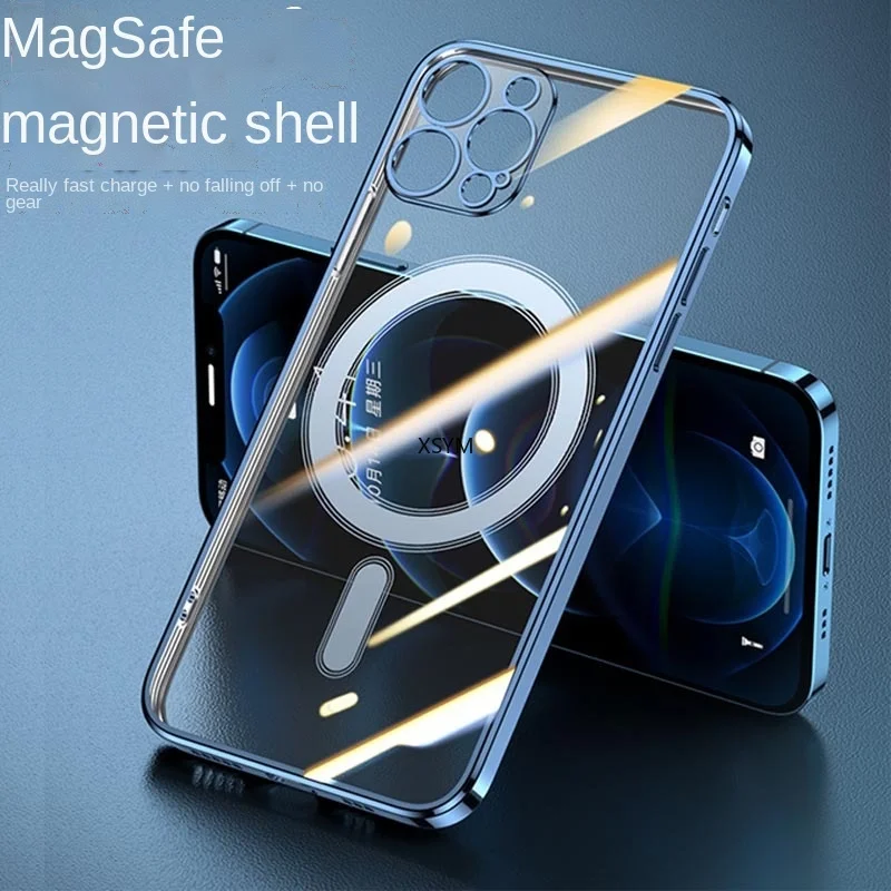 

Suitable for Iphone13 Wireless Charging Magsafe Magnetic Mobile Phone Case 11 Electroplating Apple 12Pro Max Protective Cover