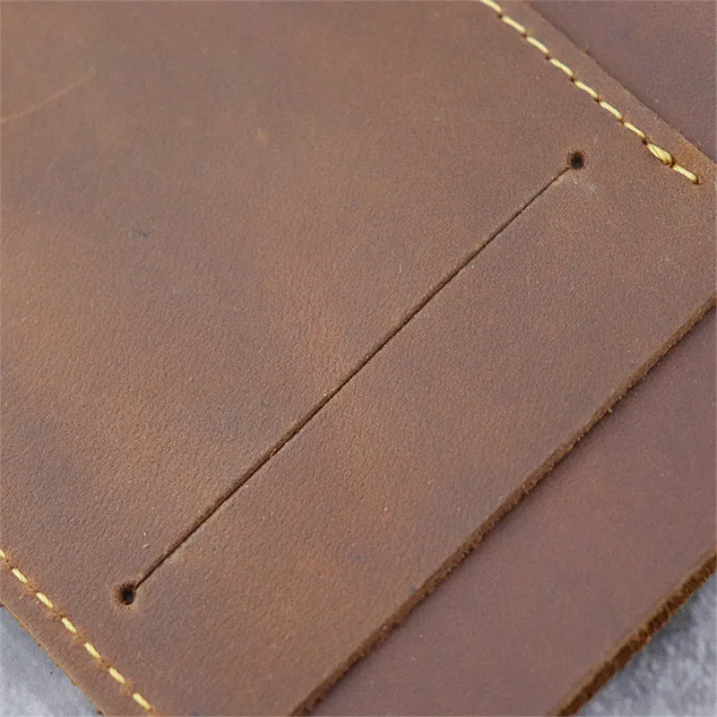Simple vintage multi-card genuine leather men's  coin purse natural first layer cowhide short women's card holder wallet