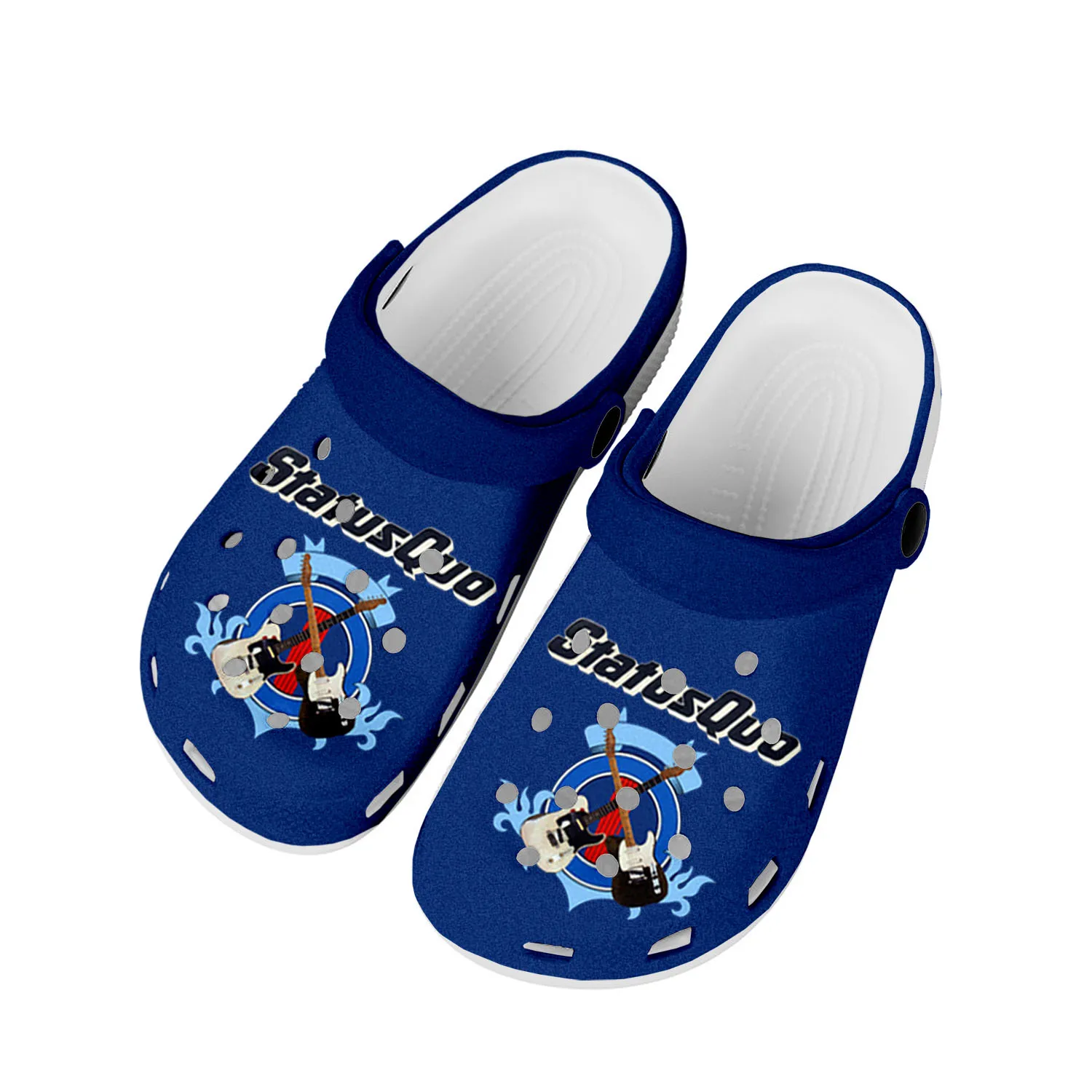 

Status Quo Rock Band Fashion Home Clogs Custom Water Shoes Mens Womens Teenager Shoes Garden Clog Breathable Beach Hole Slippers
