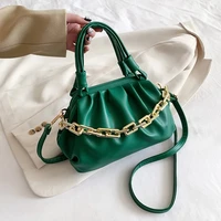 new fold crossbody messenger bag 2022 fashion chain shoulder bag pu leather pleated bag solid color womens bag handbag purse