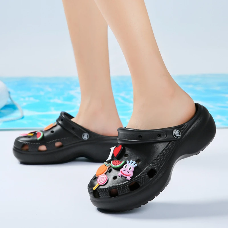 

Summer New Clogs Sandals Women's Beach Flat Garden Jelly Cool Shoes Women Platform Sandals and Ladies Shoes High Heel Slippers