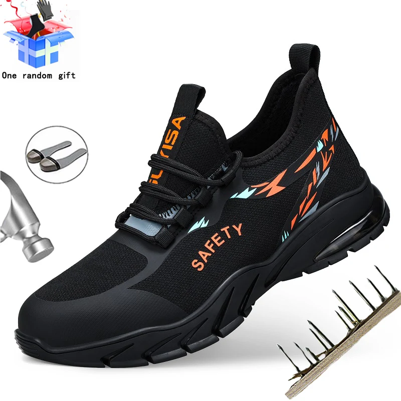 

Quality Safety Shoes Men Indestructible Steel-toed Non-slip Work Boots Anti-smash Anti-puncture Construction Breathable Sneakers