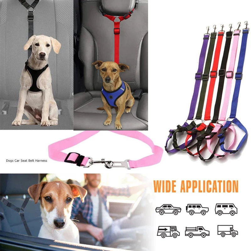 

Нейлоновый Регулируемый автомобильный ремень безопасности для собак, прочный ремень безопасности для путешествий