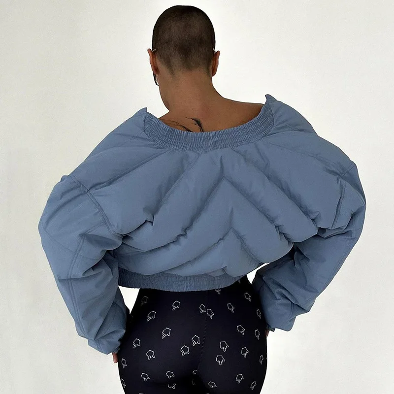 Long-Sleeved Short Sections of Cotton Clothing Female Fashion Personality Loose Waist Twill Zipper Jacket Tide