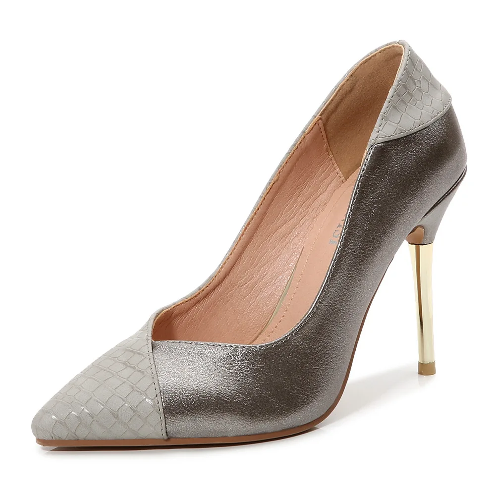 

Женские туфли на высоком каблуке-шпильке, цветные привлекательные туфли со змеиным принтом, заостренным носком и закрытым носком, 2022