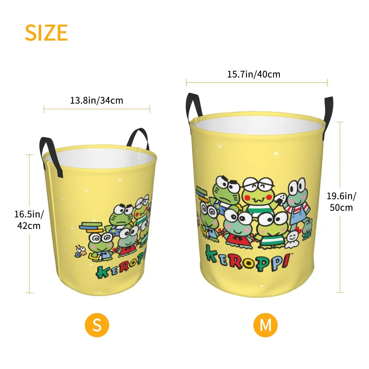 Симпатичная мультяшная корзина для белья Keroppi на заказ складная с большими