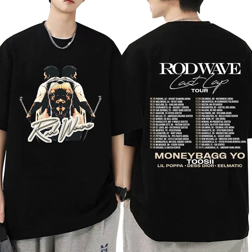 Рэпер Rod Wave Last Lap Tour 2024 новая футболка мужская винтажная модная в стиле хип-хоп