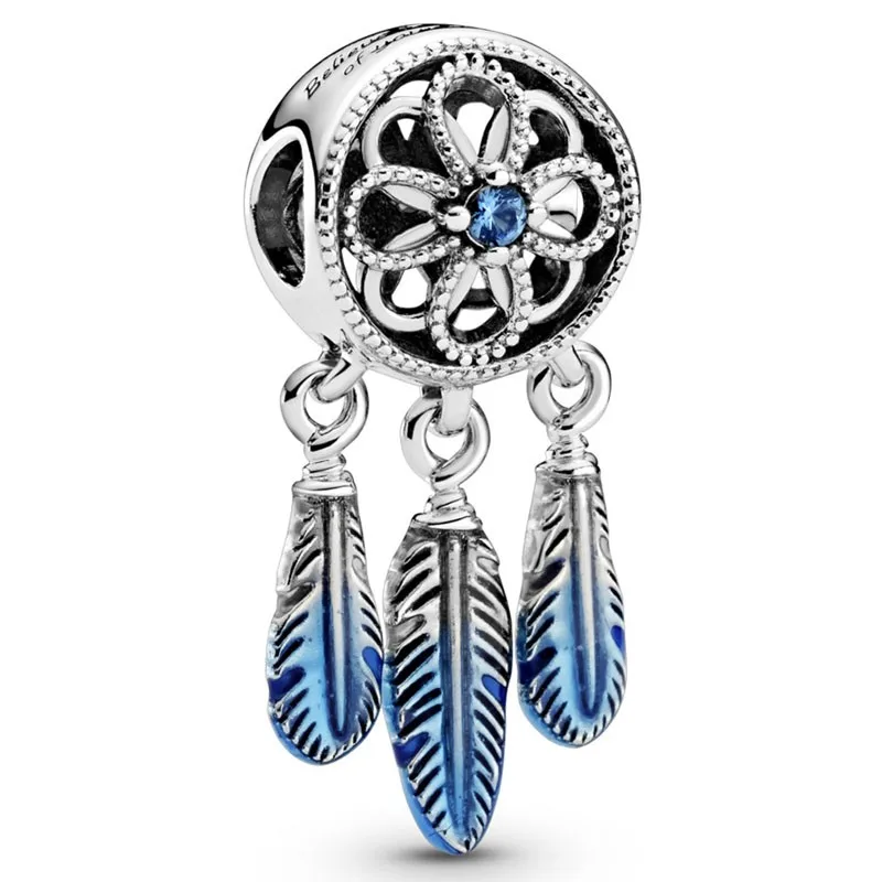

Original Unicef Blue Dreamcatcher Beads Charm Fit Pandora Women 925 Sterling Silver Bracelet Bangle Jewelry
