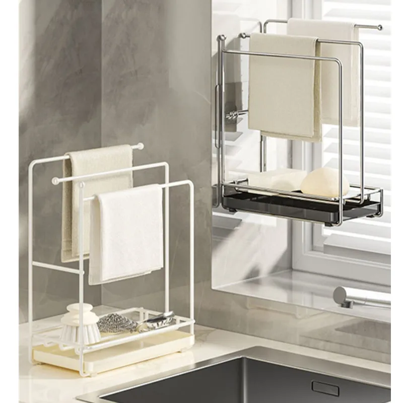 

Кухонная настенная подвесная Непористая полка для слива губчатой тряпки Бытовая многофункциональная полка для хранения полотенец