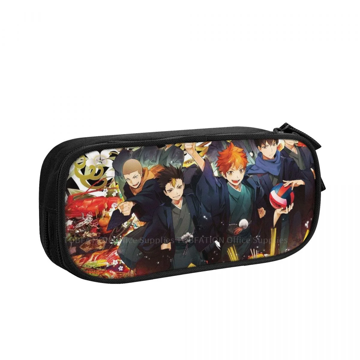 

Мультяшный пенал Haikyuu аниме, сумка для карандашей для подростков, студентов, стационарные сумки большой емкости с двойной молнией