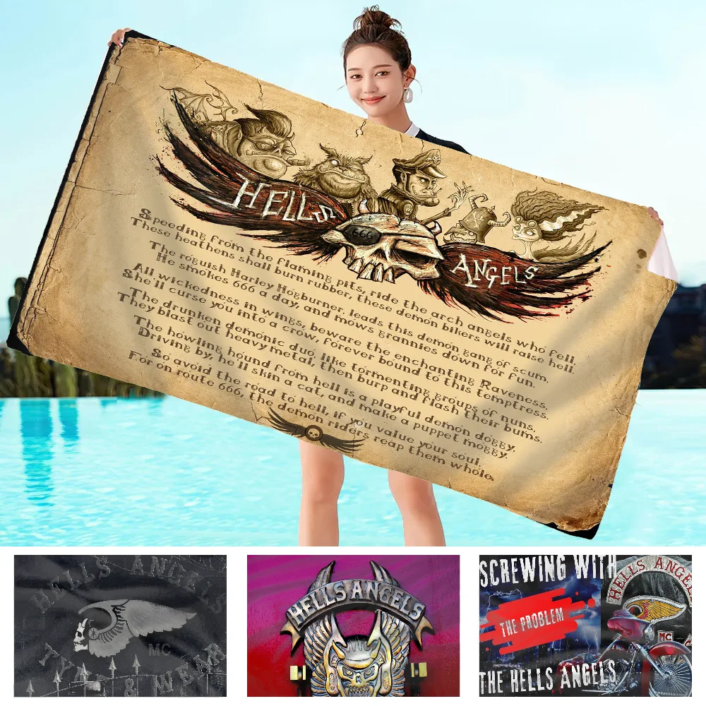 Полотенце с логотипом H-Hell-Angel быстросохнущее комбинированное банное полотенце