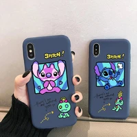 disney stitch toy story phone case for iphone 13 12 mini 11 pro xs max x xr 7 8 6 plus candy color blue soft silicone cover