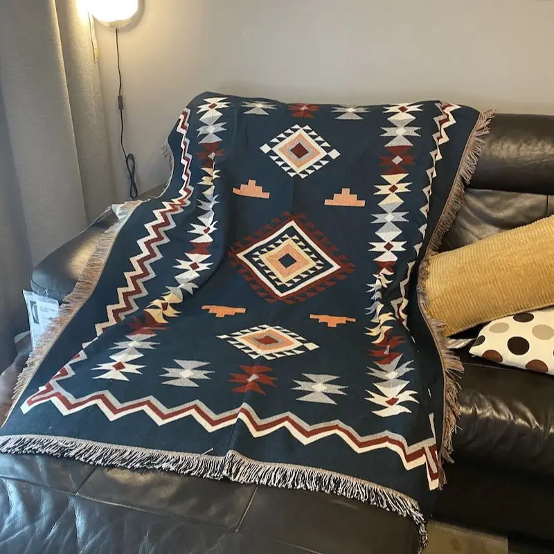 

Подушки для дивана в богемном стиле с геометрическим рисунком, скатерти для кемпинга и пикника, коврик, ткань для украшения улицы и дома, всесезонные одеяла