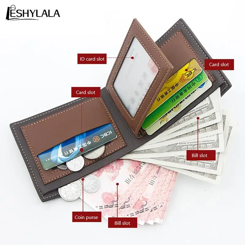 

Men's Wallet With Coin Bag Small Money Purses Business Purse Leather Clutch Bag Design Money Frosted Multi-card Wallet