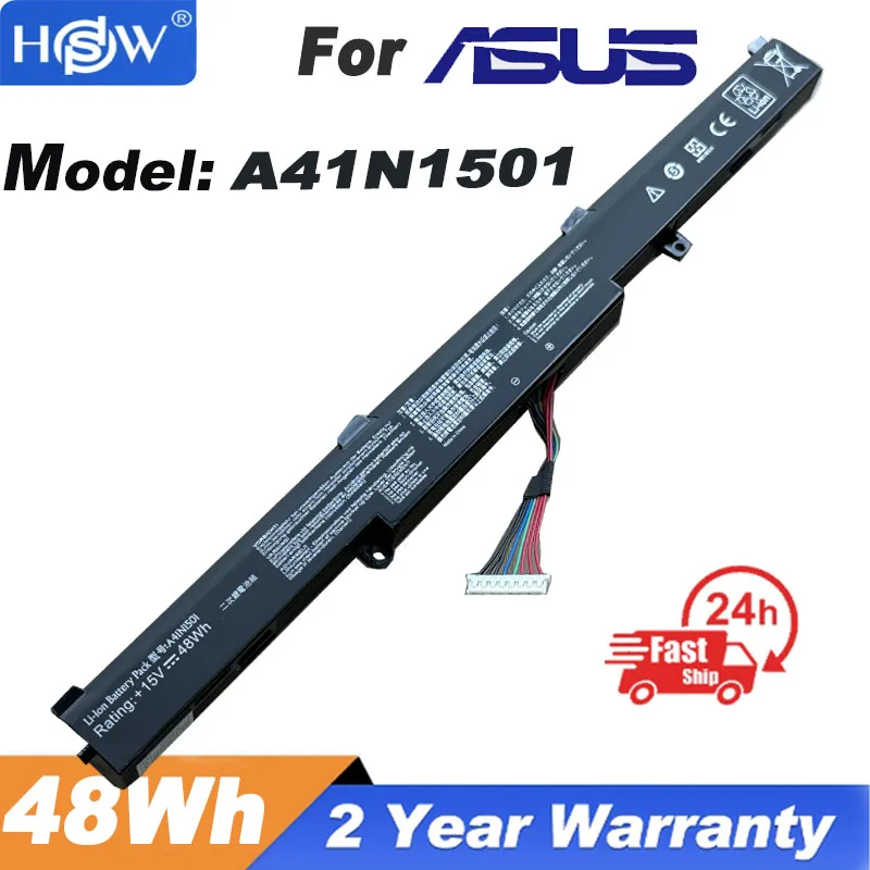 A41N1501 Аккумулятор для ноутбука ASUS GL752JW GL752 GL752VL GL752VW N552 N552V N552VW N752 N752V N752VW N752VX A41LK9H