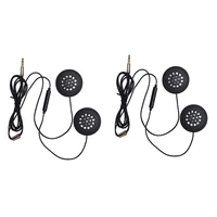 2x motorcycle helmet headset speakers 3 5mm jack wired headphones earphone headphone with hd microphone for motorcycle