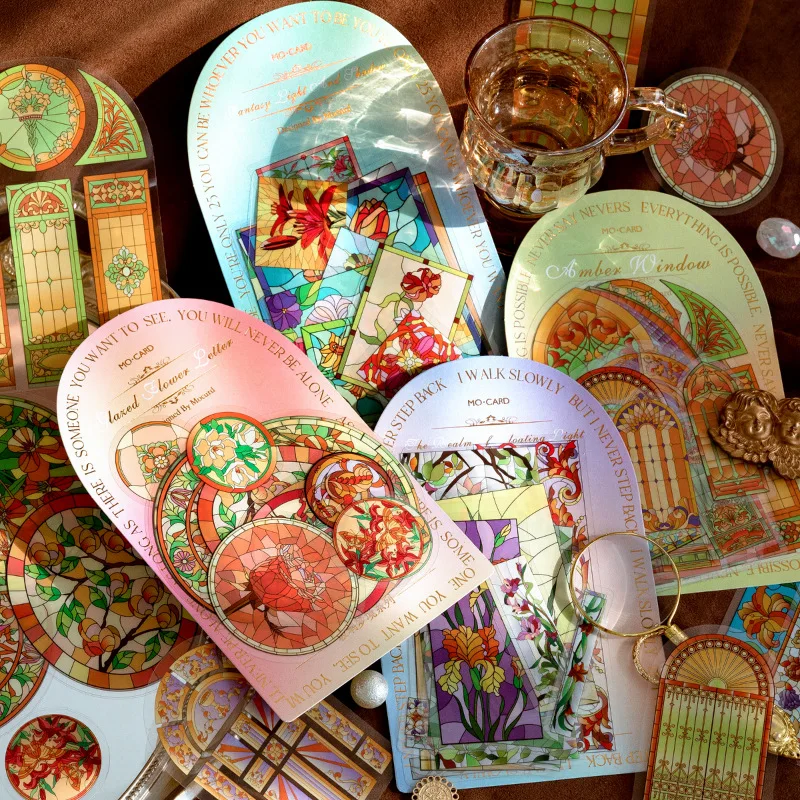 

15 Pcs Kawaii Stickers Dream Light style Flower PET Decorative Planner Stickers Set For Journaling Scrapbooking Diary Album