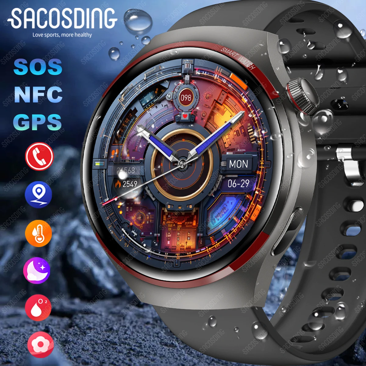 Новинка 2024 умные часы Bluetooth-вызов для мужчин и женщин фитнес-трекер GPS голосовой