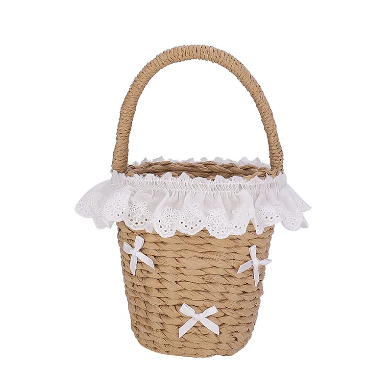 Милая декоративная сумка-тоут милая детская сумка-ведро модная соломенная сумка