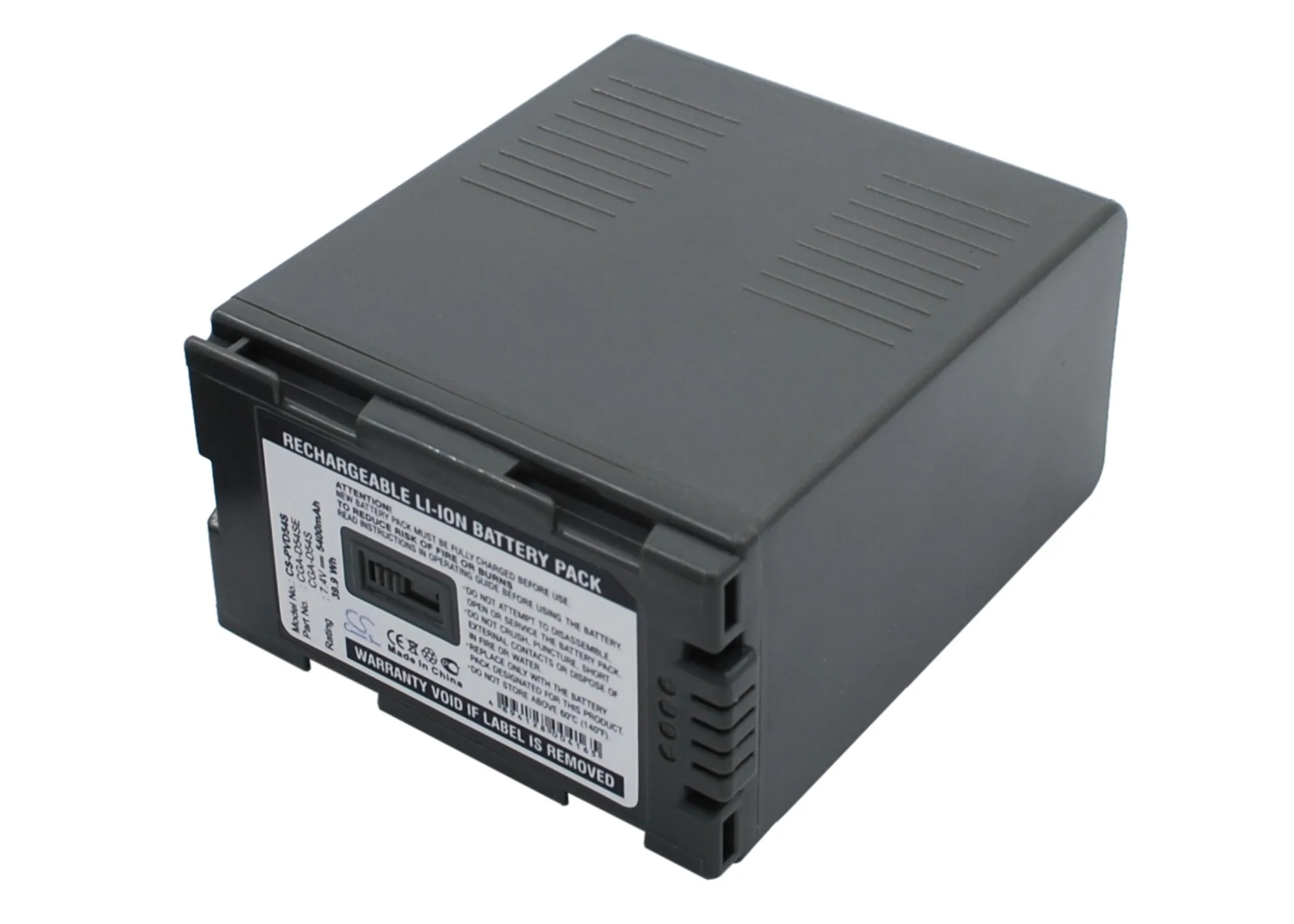 Фото Сменный аккумулятор CS для Panasonic AG-DVC62, NV-MX500, NV-MX350, NV-GX7, NV-DS30A, NV-DS29, AG-DVC60, артикул: CGA-D54, 5400 мАч / 39.96 Вт·ч №3